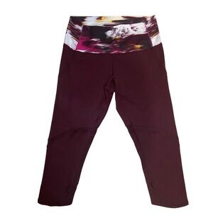 Lululemon Wunder Under High Rise Crop Leggings Wind Berry Rumble Yoga Pants 12